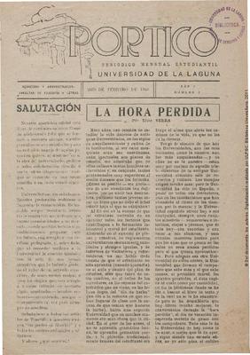 P&oacute;rtico : peri&oacute;dico mensual estudiantil