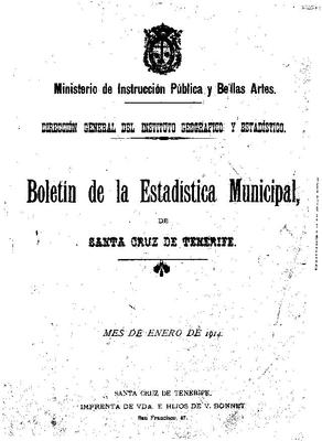 Bolet&iacute;n de la estad&iacute;stica municipal de Santa Cruz de Tenerife