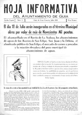 Hoja informativa del Ayuntamiento de Gu&iacute;a