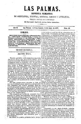 Las Palmas : revista quincenal de agricultura, industria, comercio, ciencias y literatura