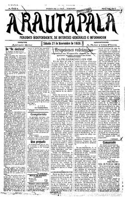 Arautapala : peri&oacute;dico independiente, de intereses generales e informaci&oacute;n