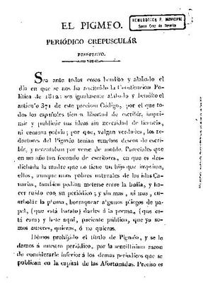 El Pigmeo : peri&oacute;dico crepuscular