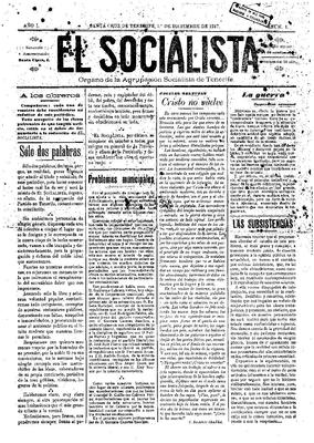 El Socialista : &oacute;rgano de la Agrupaci&oacute;n Socialista de Tenerife