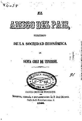 El Amigo del Pa&iacute;s : peri&oacute;dico de la Sociedad Econ&oacute;mica de Santa Cruz de Tenerife