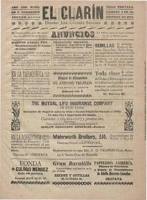 El Clar&iacute;n : semanario ilustrado