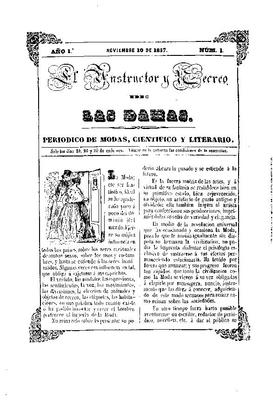 El Instructor y recreo de las damas : peri&oacute;dico de modas, cient&iacute;fico y literario