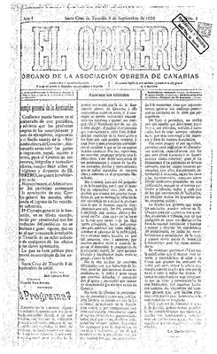 El Obrero : &oacute;rgano de la Asociaci&oacute;n Obrera de Canarias