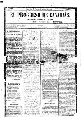 El Progreso de Canarias : peri&oacute;dico pol&iacute;tico liberal