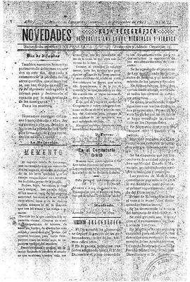 Novedades : hoja telegr&aacute;fica