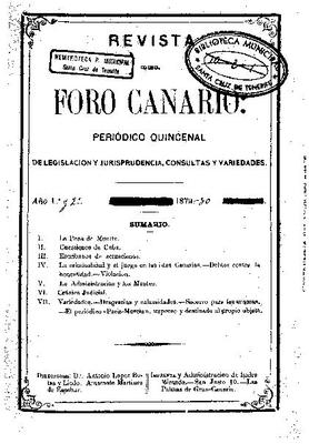 Revista del Foro Canario : peri&oacute;dico quincenal