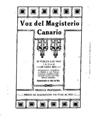 Voz del magisterio canario : peri&oacute;dico profesional