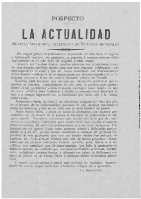 La Actualidad : revista literaria, art&iacute;stica y de noticias generales