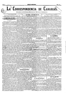 La Correspondencia de Canarias : peri&oacute;dico de intereses generales, noticias y comercial