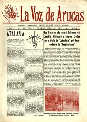 La voz de Arucas : &oacute;rgano del Frente de Juventudes