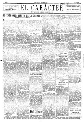 El Car&aacute;cter : &oacute;rgano republicano