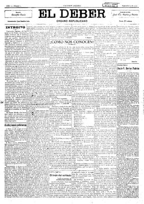 El Deber : &oacute;rgano republicano