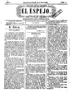 El Espejo : semanario de literatura