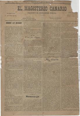 El Magisterio Canario : peri&oacute;dico de instrucci&oacute;n p&uacute;blica