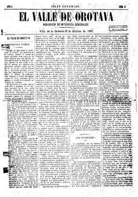 El Valle de Orotava : peri&oacute;dico de intereses generales