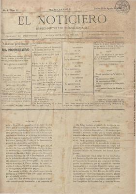 El Noticiero : peri&oacute;dico pol&iacute;tico y de intereses generales