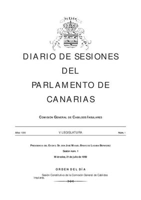 Diario de sesiones del Parlamento de Canarias (Comisi&oacute;n general de Cabildos Insulares)
