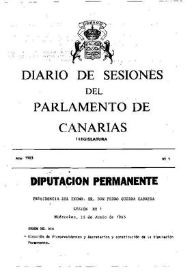 Diario de sesiones del Parlamento de Canarias (Diputaci&oacute;n permanente)