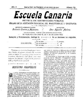 Escuela canaria : revista de instrucci&oacute;n p&uacute;blica